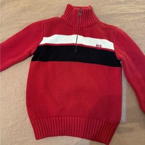 Chaps Red third-Zip Sweater